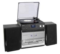 Denver DAB Record Player Turntable, CD Player HiFi with USB Recording & Memory Card Reader in Black Denver Black