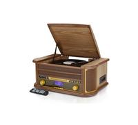 Denver MRD-51BT 9 in 1 Light Wood Retro Bluetooth DAB Radio Record Player with Speakers