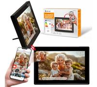 Denver PFF1021 Digital Picture Frame WiFi 10.1 Inch Electronic Picture Frame 16 GB with Frameo App, IPS Touch Screen, Auto Rotate, Micro SD Slot, Black