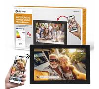 Denver PFF1037 Digital Photo Frame with Glass Display and WiFi, 10.1 Inches, Electronic Picture Frame, 16 GB with Frameo App, IPS Touchscreen, Auto Rotate, Micro SD Slot, Black