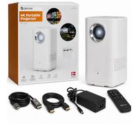 Denver Portable Projector Battery Powered Bluetooth Projector 150 ANSI | Built-in battery projector, Up to 2 hours, 150 ANSI, HD 720p native, 4K input, Bluetooth audio, HDMI, USB-A