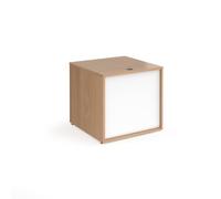 Denver reception straight base unit 800mm - beech with white panels