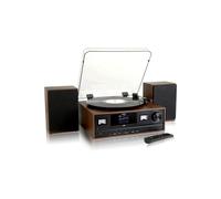Denver Record Player Hi-Fi System - CD Player, DAB+ & FM, Bluetooth, Wooden Body & Speakers in Dark Brown Denver Dark Brown
