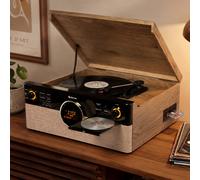 Denver Retro Wooden Music Center Turntable Light Brown