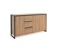 DENVER Sideboard 3 doors 3 drawers - Artisan oak decor / Anthracite - L 160 x D 40 x H 88 cm