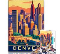 Denver Skyline Jigsaw Puzzles for Teenagers,Help The Brain Exercise Addictive Toys to Cultivate Patience A Work of Art 50x75cm