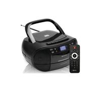 Denver Tdc-280 Black Dab Boombox With Tape Deck And Cd Player