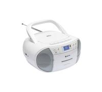 Denver Portable Radio CD Tape Cassette Player With DAB Radio - Mains or Battery Power, Cassette Tape Play & Record, DAB+ & FM Clock Radio & Alarm, USB for MP3 Playback, Stereo System Boombox - TDC-280