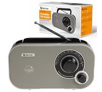 Denver TR-51 Portable Radio with Analogue Tuning, Compact Battery Operated FM Radio and 230V Power Supply