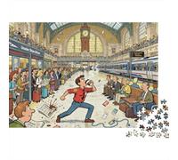 Denver Union Station Train Wait Wooden Jigsaw Puzzle Waterproof 1000 Piece Puzzles for Adults Impossible Home Decoration