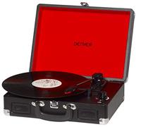 Denver VPL-120 Black 3 Speed Vinyl Record Player with Stereo Speakers, Suitcase / Briefcase Style