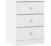 Denver 3 Drawer Bedside Seconique White One Size