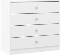 Seconique Denver 4 Drawer Chest - White Gloss, White