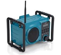 Denver Work Radio DAB Radio Portable With Floodlight DAB Site Radio, Bluetooth Splash Proof Rechargeable FM Radio AUX IN, JobSite, Worksite Or Garden Radio