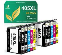 Denvoer 405XL Ink Cartridges Multipack Compatible with Epson 405 Ink Cartridges for Epson WorkForce Pro WF-4820 Ink Cartridges WF-3820 WF-7310 WF-7830