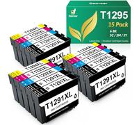 Denvoer T1295 Multipack Ink Cartridges Compatible for Epson WF3520 Ink Cartridges for Epson Stylus SX425W SX235W SX435W SX445W SX535WD Stylus Office BX635FWD WorkForce WF-7515 WF-7525, 15-Pack