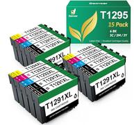 Denvoer T1295 Multipack Ink Cartridges Compatible for Epson WF3520 Ink Cartridges for Epson Stylus SX425W SX235W SX435W SX445W SX535WD Stylus Office BX635FWD WorkForce WF-7515 WF-7525, 15-Pack