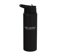 Deny Yourself Follow Him Minimalist Christian Stainless Steel Insulated Water Bottle