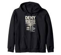 Deny Yourself Luke9:23 Christian Discipleship Zip Hoodie