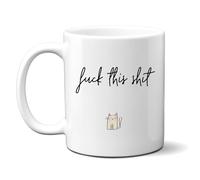 Denzie Digs Fuck This Shit Cup, Ceramic Funny Offensive Rude Joke Personalised Cat Mug