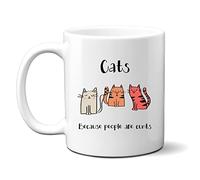 Denzie Digs Funny Personalised Mug, Cats Because People are Cunts, Rude Offensive Birthday Gift for Men or Women, Colleague Friend