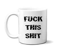Denzie Digs Funny Personalised Mug, Fuck This Shit, Rude Birthday Gift for Men or Women, Colleague Friend