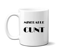 Denzie Digs Funny Personalised Mug, Miserable Cunt, Rude Birthday Gift for Men or Women, Colleague Friend