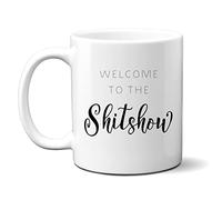 Denzie Digs Funny Personalised Mug, Welcome to The Shitshow, Rude Humour, Offensive Birthday Gift for Men, Colleague Friend