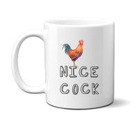 Denzie Digs Nice Cock Mug, Funny Rude Offensive Cockerel Rooster Personalised Gift for Him