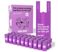 Deo Doo Dog Poop Bags with Handles 30 Rolls 360 Counts Big Sizes Leak Proof and Extra Thick Waste Bags Refill Rolls for Walking Small Medium Large Dogs Cats Litter Lavender Scented