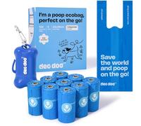 Deo Doo Dog Poop Bags with Handles 9 Rolls 108 Counts Big Sizes Leak Proof and Extra Thick Waste Bags Refill Rolls for Walking Small Medium Large Dogs Cats Litter With Holder Iris Scented