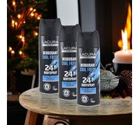 Deodorant Body Spray Cool Fresh (3 x 200 ml), Pack of 3 Deodorant Spray for Men, 24-Hour Protection, Anti-White Stains Formula, Vegan Deodorant without Microplastics