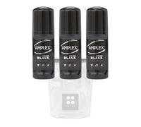 Deodorant for Lasting Protection. Strong Roll On Deodorant for Men on the Go with 3-Pack Amplex Black Deodorant for Men 50ml Bundled with SAESR Cosmetic Bag.