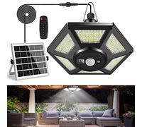 Deogos Solar Shed Light, Solar Pendant Light Indoor Outdoor,180 LED 1000LM Solar Indoor Lights Motion Sensor with Remote Control for Shed Barn Gazebo Garage Home