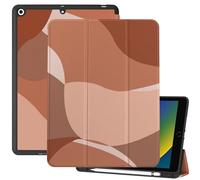 Deokke Compatible with iPad 10.2 inch Case,9th /8th /7th Generation Case(2021/2020/2019) with Pencil Holder Soft TPU Back Case,Auto Sleep/Wake Cover,Cute for Girls Women (N14-Brown Lump)