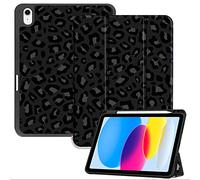 Deokke Compatible with iPad (A16) 11th Generation 11 Inch 2025,iPad 10th Generation Case 2022,10.9 Inch Case Pencil Holder Soft Back Auto Sleep/Wake Cover Girls Women(C3-Black Leopard Pattern)