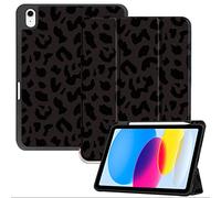 Deokke Compatible with iPad (A16) 11th Generation 11 Inch 2025,iPad 10th Generation Case 2022,10.9 Inch Case Pencil Holder Soft Back Auto Sleep/Wake Cover Girls Women(Black Purple Leopard Pattern)