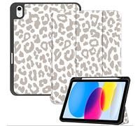 Deokke Compatible with iPad (A16) 11th Generation 11 Inch 2025,iPad 10th Generation Case 2022,10.9 Inch Case Pencil Holder Soft Back Auto Sleep/Wake Cover Girls Women(White Leopard Pattern)