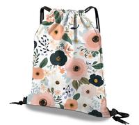 Deokke Drawstring Backpack Draw String Bag Waterproof for Sports Gym Beach Travel Cute Aesthetic Sackpack Men Women (13"×17"), S-26-floral, One Size, Pattern