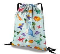 Deokke Drawstring Backpack Draw String Bag Waterproof for Sports Gym Beach Travel Cute Aesthetic Sackpack Men Women (13"×17") (S4-Dinosaur)