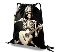 Deokke Drawstring Backpack Draw String Bag Waterproof for Sports Gym Beach Travel Cute Aesthetic Sackpack Men Women (13"×17") (S8-Skull Skeleton)