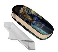 Deokke Glasses Case Hard Shell Eyeglass Protective Case Eyeglasses Holder Box with Cleaning Cloth for Women Men Cute, One Size (H6-Cat)