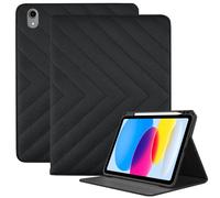 Deokke Premium Leather Compatible with iPad (A16) 11th Generation 11 Inch Case 2025,iPad 10th Generation 10.9 Inch Case 2022,Pencil Holder Folio Crocodile Auto Sleep/Wake Cover Women Girls(C11-Black)