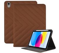 Deokke Premium Leather Compatible with iPad (A16) 11th Generation 11 Inch Case 2025,iPad 10th Generation 10.9 Inch Case 2022,Pencil Holder Folio Crocodile Auto Sleep/Wake Cover Women Girls(C12-Brown)