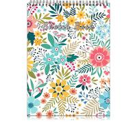 Deokke Sketch Book Top Spiral Bound Sketch Pad,9 x 12 inch,100GSM Thick Paper,50 Sheets 100 Pages,Art Sketchbook Artistic Drawing Writing Paper,for Girls Women Beginners Artists (E4-Flowers)