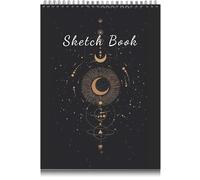 Deokke Sketch Book Top Spiral Bound Sketch Pad,9 x 12 inch,100GSM Thick Paper,50 Sheets 100 Pages,Art Sketchbook Artistic Drawing Writing Paper,for Girls Women Beginners Artists (E9-Moon)