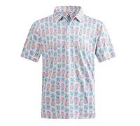 DEOLAX Mens Polo Shirts Moisture Wicking Dry Fit Performance Mens Golf Shirt Regular Fit Fashion Print Short Sleeve Polo, White-10, XXL