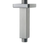 DEOLER Brushed Nickel Shower Arm with Flange, Square, 4 Inch, Stainless Steel Ceiling Mount Square Shower Extender for Fixed Shower Head, Straight Rainfall Shower Head Arm Extension