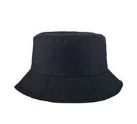Deolven Bucket Hat,Ladies Reversible Hat Soft Cotton & Polyester Fabric Basin Cap Fisherman's Hat for Boy Girl Kid Children Unisex Camping Hiking Fishing Hunting 52-54cm Black