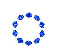 Deolven D10 Dice, 10 Pcs Transparent Blue Polyhedral Dices, 10 Sided Clear Blue Dices for DND MTG RPG Dungeons and Dragons Party